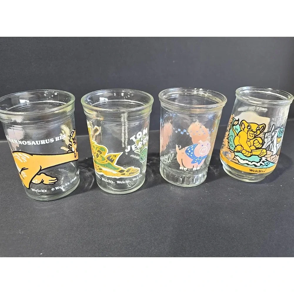 Vintage Welchs Jelly Jars Mixed Characters Lion King Tom & Jerry